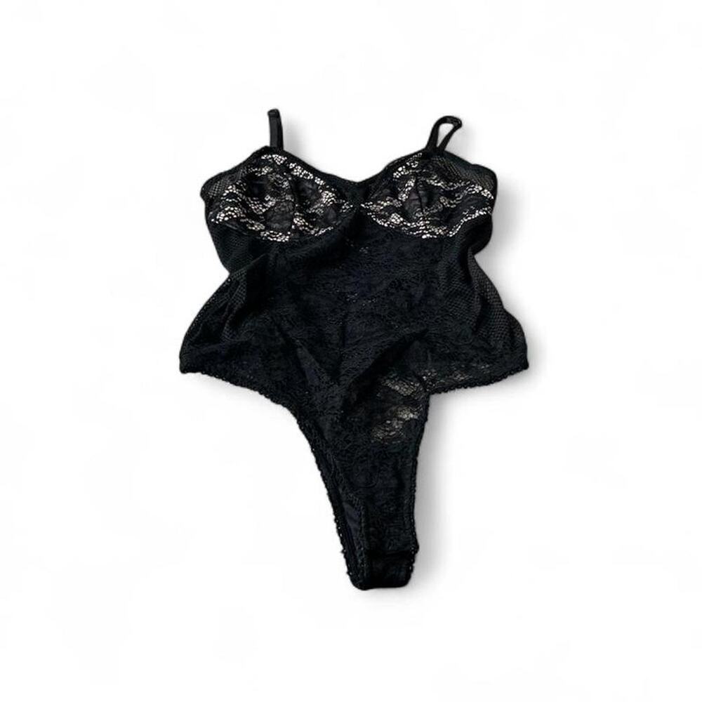 Vintage Entry Black Lace Tank Top Bodysuit – Size Large